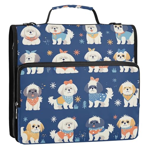 Dokumentenmappe mit 3 Ringen, 3 Ringe, mit Reißverschluss, mehrere Taschen, Organizer für mittlere Schüler, 3,8 cm, Blau Dokumentenmappe mit 3 Ringen, 3 Ringe, mit Reißverschluss, mehrere Taschen, Organizer für mittlere Schüler, 3,8 cm, Blau von Amooorous