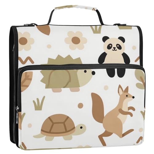 Dokumentenmappe mit 3 Ringen, niedlicher schwarzer Panda, braune Schildkröte, mit extra Taschen und Riemen, mehrere Taschen, Dokumentenmappe, Organizer für Mittelschüler, Carpeta del organizador Dokumentenmappe mit 3 Ringen, niedlicher schwarzer Panda, braune Schildkröte, mit extra Taschen und Riemen, mehrere Taschen, Dokumentenmappe, Organizer für Mittelschüler, Carpeta del organizador von Amooorous