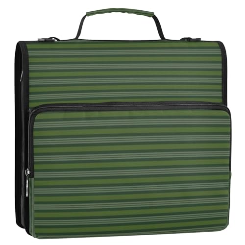 Dokumententasche mit 3 Ringen, 3,8 cm, grau-grün gestreift, stabiler Reißverschluss, mit Riemen, wasserdicht, Dokumenten-Organizer, Tasche für Mittelschule, Gestor de documentos Dokumententasche mit 3 Ringen, 3,8 cm, grau-grün gestreift, stabiler Reißverschluss, mit Riemen, wasserdicht, Dokumenten-Organizer, Tasche für Mittelschule, Gestor de documentos von Amooorous