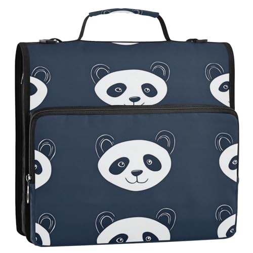 Einfacher Panda-Ordner-Organizer mit 3 Ringen, 3,8 cm, mit Griff, leicht zu tragen, tragbar, für Zuhause, Reisen, sichere Aufbewahrungstasche für Schule, Encuadernador de Cartera Einfacher Panda-Ordner-Organizer mit 3 Ringen, 3,8 cm, mit Griff, leicht zu tragen, tragbar, für Zuhause, Reisen, sichere Aufbewahrungstasche für Schule, Encuadernador de Cartera von Amooorous