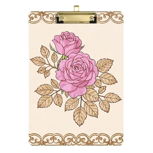 Elegantes Klemmbrett mit Rosenmuster, Pfirsichgold, A4, Klemmbrett, Ordner, Padfolio, Acryl, niedlich, für Softball-Trainer, Klemmbrett, Lehrer, Tabla, Para, Escribir con Clip, Größe 22,9 x 30,5 cm Elegantes Klemmbrett mit Rosenmuster, Pfirsichgold, A4, Klemmbrett, Ordner, Padfolio, Acryl, niedlich, für Softball-Trainer, Klemmbrett, Lehrer, Tabla, Para, Escribir con Clip, Größe 22,9 x 30,5 cm von Amooorous