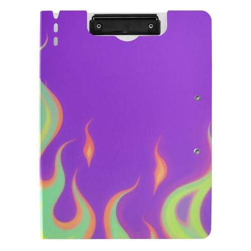 Faltbare Klemmbretter, violett, fluoreszierend, kühle Flamme, A4, Klemmbrett für Krankenpflege von Amooorous