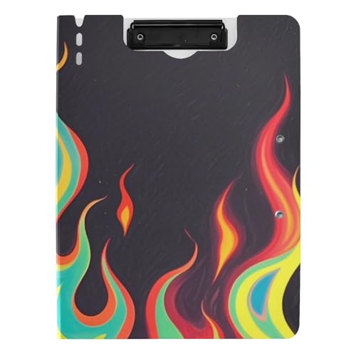 Faltbares Klemmbrett, schwarz, fluoreszierend, coole Flammenfarbe, A4-Klemmbrett, Folio-Ordner für die Schule Faltbares Klemmbrett, schwarz, fluoreszierend, coole Flammenfarbe, A4-Klemmbrett, Folio-Ordner für die Schule von Amooorous