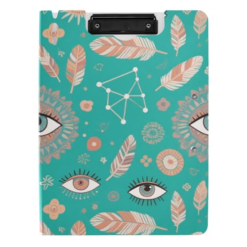 Faltbares Klemmbrett grün Bohemian Dreamcatcher Feder A4 Klemmbrett mit Padfolio für Stillen Faltbares Klemmbrett grün Bohemian Dreamcatcher Feder A4 Klemmbrett mit Padfolio für Stillen von Amooorous