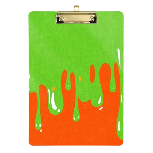 Fashion Street Graffiti Painting Green Orange A4 Padfolio Klemmbrett Ordner Horizontale Klemmbretter Acryl Niedlich für Softball Trainer Klemmbrett Lehrer Tabla para escribir Größe 9 x 12 von Amooorous