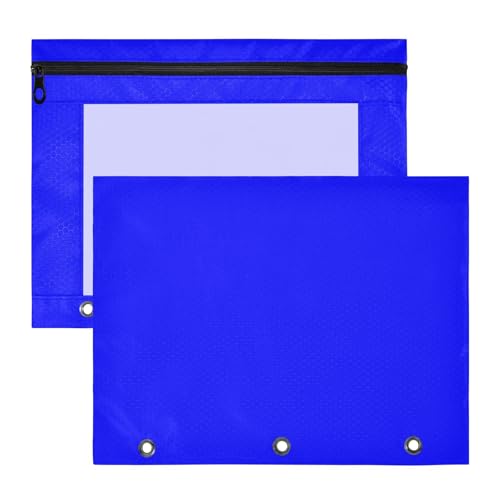 Federmäppchen, transparent, 3 Löcher, für 3 Ringe, 2 Stück, Studenten, Zuhause, blau, einfarbig, einfarbig Federmäppchen, transparent, 3 Löcher, für 3 Ringe, 2 Stück, Studenten, Zuhause, blau, einfarbig, einfarbig von Amooorous
