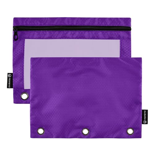 Federmäppchen mit 3 Löchern und transparentem Fenster, Indigo, einfarbig, einfarbig, Violett, weiches Federmäppchen, große Kapazität, 3 Ringe, Ordnertasche zur Aufbewahrung von Schul- und Bürobedarf Federmäppchen mit 3 Löchern und transparentem Fenster, Indigo, einfarbig, einfarbig, Violett, weiches Federmäppchen, große Kapazität, 3 Ringe, Ordnertasche zur Aufbewahrung von Schul- und Bürobedarf von Amooorous