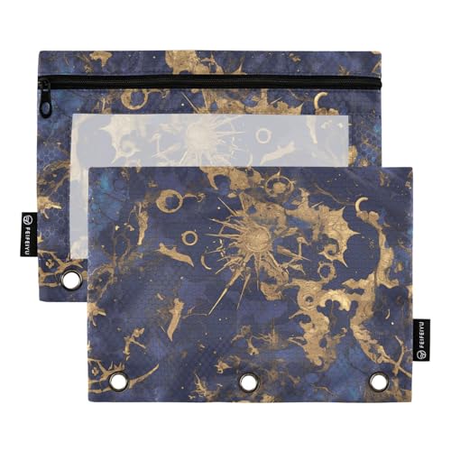 Federmäppchen mit 3 Ringen für Ordner mit transparentem Fenster, Faultier, Anime, Blau und Gold, 4 Ringordner mit Taschen, große Kapazität, 3 Ringe für Klassenzimmer, Schule, Bürobedarf, mehrfarbig, 2 Federmäppchen mit 3 Ringen für Ordner mit transparentem Fenster, Faultier, Anime, Blau und Gold, 4 Ringordner mit Taschen, große Kapazität, 3 Ringe für Klassenzimmer, Schule, Bürobedarf, mehrfarbig, 2 von Amooorous