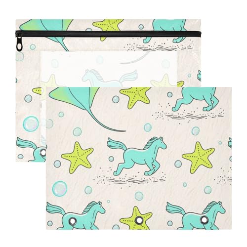 Federmäppchen mit glatten Reißverschlüssen, Kunststoff-Aktenordner für A4-Papier, Briefe, 2 Stück, Lehrer, Zuhause, Kind, Tier, Manta, Rochen, Seestern, Pferd, Grün Federmäppchen mit glatten Reißverschlüssen, Kunststoff-Aktenordner für A4-Papier, Briefe, 2 Stück, Lehrer, Zuhause, Kind, Tier, Manta, Rochen, Seestern, Pferd, Grün von Amooorous