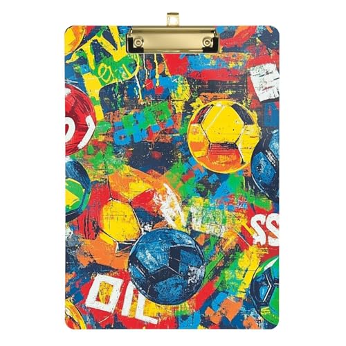 Fußball-Klemmbrett, bunt, Sport, A4, großes Klemmbrett, Ordner, Padfolio, Kunststoff, für Softball-Trainer, Klemmbrett, Lehrer, Tabla para escribir Größe 22,9 x 30,5 cm Fußball-Klemmbrett, bunt, Sport, A4, großes Klemmbrett, Ordner, Padfolio, Kunststoff, für Softball-Trainer, Klemmbrett, Lehrer, Tabla para escribir Größe 22,9 x 30,5 cm von Amooorous