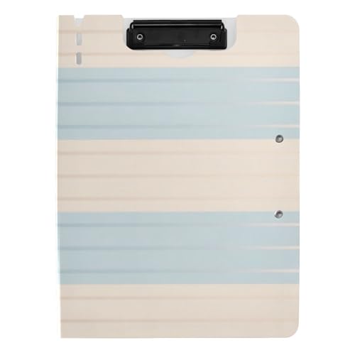Gefaltetes Klemmbrett, weich, blau, beige, einfarbig, kleine Streifen, A4-Klemmbrett mit Padfolio für die Schule Gefaltetes Klemmbrett, weich, blau, beige, einfarbig, kleine Streifen, A4-Klemmbrett mit Padfolio für die Schule von Amooorous