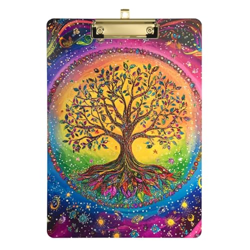 Geheimnisvolles, buntes A4-Klemmbrett aus Aluminium, für Krankenschwestern, Praktiker, Standardloch für Hausaufgaben, Kindertabla, Para, Escribir con Clip, Größe 22,9 x 30,5 cm von Amooorous