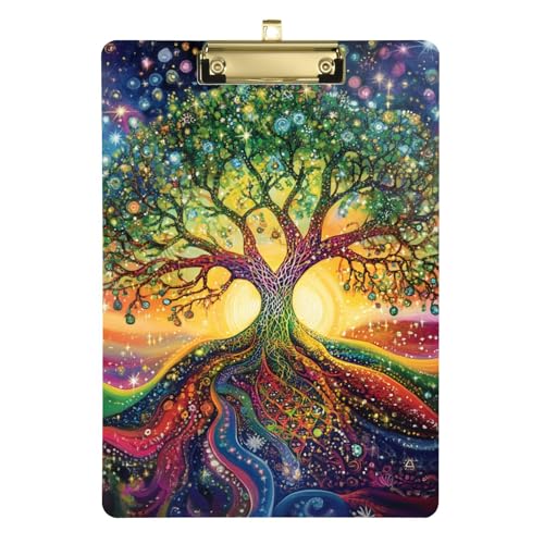 Geheimnisvolles, buntes A4-Ordner-Klemmbrett für Kunst, Hartpappe für Studenten, Mädchen, Kinder, Lehrer, Klemmbrett, Tabla para escribir Größe 22,9 x 30,5 cm von Amooorous
