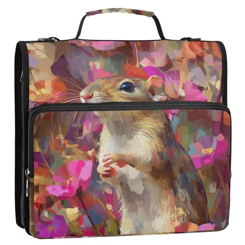 Gerbil Okra Organizer mit roten Blumen, 3 Ringe, Organizer mit Griff, mehrere Taschen, Schulordner, Organizer für Schule und Büro, Clip de Cremallera escolar Gerbil Okra Organizer mit roten Blumen, 3 Ringe, Organizer mit Griff, mehrere Taschen, Schulordner, Organizer für Schule und Büro, Clip de Cremallera escolar von Amooorous