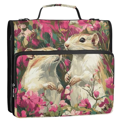 Gerbil Okra rote Blumenmalerei, 3,8 cm, 3 Ringe, stabiler Reißverschluss, Ordner mit Griff, mehrere Taschen, Dokumenten-Aufbewahrungstasche für Mittelschüler, Gestor de Carpetas de Office Gerbil Okra rote Blumenmalerei, 3,8 cm, 3 Ringe, stabiler Reißverschluss, Ordner mit Griff, mehrere Taschen, Dokumenten-Aufbewahrungstasche für Mittelschüler, Gestor de Carpetas de Office von Amooorous