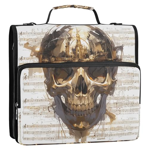 Goldener Piratenschädel, weiß, Notenblätter, 3,8 cm, 3 Ringe, Büroordner mit Gurt, mehrere Taschen, Dokumentenmappe, Organizer für Schule/Büro, Organisadores de adhesivos escolares Goldener Piratenschädel, weiß, Notenblätter, 3,8 cm, 3 Ringe, Büroordner mit Gurt, mehrere Taschen, Dokumentenmappe, Organizer für Schule/Büro, Organisadores de adhesivos escolares von Amooorous