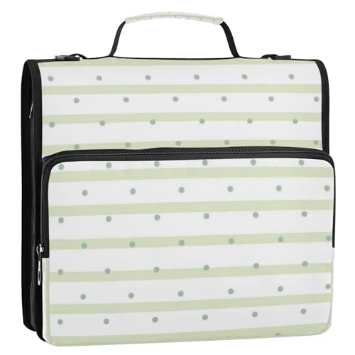 Green Line Punkte, 3,8 cm Ringbuch-Organizer mit Riemen, wasserdicht, für Schulordner, geeignet für Mittelschule, Organizador de la carpeta Green Line Punkte, 3,8 cm Ringbuch-Organizer mit Riemen, wasserdicht, für Schulordner, geeignet für Mittelschule, Organizador de la carpeta von Amooorous