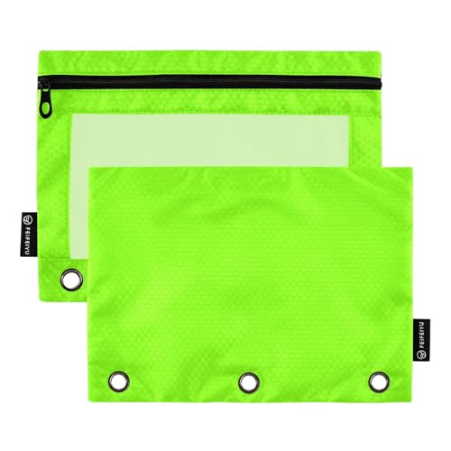 Großer Reißverschluss mit transparentem Fenster, Grasgrün, Chartreuse, einfarbig, Ringe, Federmäppchen mit Reißverschluss, verstärkte Ösen, 3-Loch-Binder für Schule, Büro und Zuhause, mehrfarbig, 2 Großer Reißverschluss mit transparentem Fenster, Grasgrün, Chartreuse, einfarbig, Ringe, Federmäppchen mit Reißverschluss, verstärkte Ösen, 3-Loch-Binder für Schule, Büro und Zuhause, mehrfarbig, 2 von Amooorous