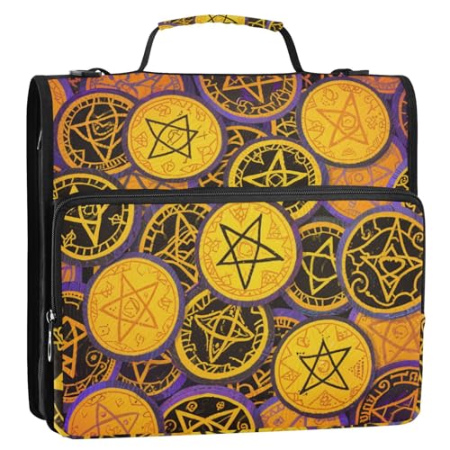 Happy Halloween Magic Badge 3,8 cm 3 Ringe Ordner mit Reißverschluss mit Gurt Multi-Pocket Dokumenten-Organizer für Schule und Büro Carpeta con bolsillo Extra Happy Halloween Magic Badge 3,8 cm 3 Ringe Ordner mit Reißverschluss mit Gurt Multi-Pocket Dokumenten-Organizer für Schule und Büro Carpeta con bolsillo Extra von Amooorous