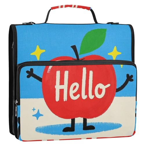 Hello Cartoon Cute Red Fruit 3,8 cm 3-Ringe Reißverschluss Ordner mit Schultergurt und Griff Multi-Pocket Dokumentenmappe Organizer geeignet für Mittelschule Carpeta de Cremallera Hello Cartoon Cute Red Fruit 3,8 cm 3-Ringe Reißverschluss Ordner mit Schultergurt und Griff Multi-Pocket Dokumentenmappe Organizer geeignet für Mittelschule Carpeta de Cremallera von Amooorous
