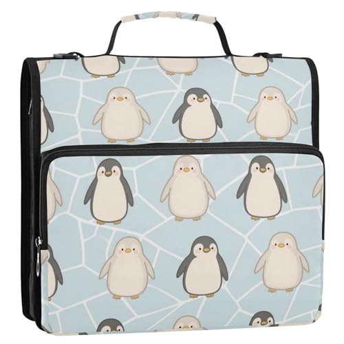 Kinderpinguin-Ordner mit 3 Ringen, 3,8 cm, mit Reißverschluss, mit Griff und abnehmbarem Schultergurt, wasserdicht, Schulbedarf, Organizer, geeignet für Mittelschule, Gestor de documentos Kinderpinguin-Ordner mit 3 Ringen, 3,8 cm, mit Reißverschluss, mit Griff und abnehmbarem Schultergurt, wasserdicht, Schulbedarf, Organizer, geeignet für Mittelschule, Gestor de documentos von Amooorous