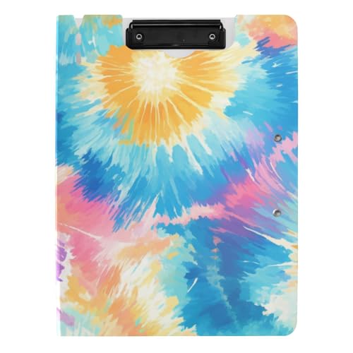 Klappbares Klemmbrett, lebhafte Batikfarbe, Explosions-Design, A4-Klemmbrett, Clipfolio für die Pflege von Amooorous