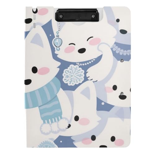 Klappbares Klemmbrett Cartoon süßer Fuchs weiß A4 Klemmbrett mit Padfolio für Büro Klappbares Klemmbrett Cartoon süßer Fuchs weiß A4 Klemmbrett mit Padfolio für Büro von Amooorous