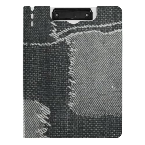 Klappbares Klemmbrett Grau Denim Patchwork A4 Klemmbrett mit Ordner für Büro Klappbares Klemmbrett Grau Denim Patchwork A4 Klemmbrett mit Ordner für Büro von Amooorous