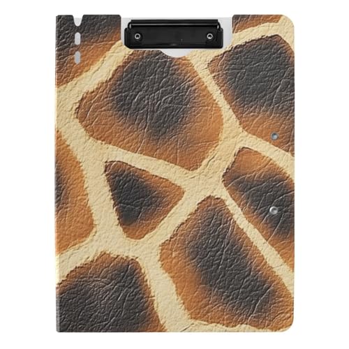 Klappbares Klemmbrett mit Tier-Giraffenhaut-Textur, Khaki-Schwarz, A4-Klemmbrett, Folio-Ordner für Büro Klappbares Klemmbrett mit Tier-Giraffenhaut-Textur, Khaki-Schwarz, A4-Klemmbrett, Folio-Ordner für Büro von Amooorous