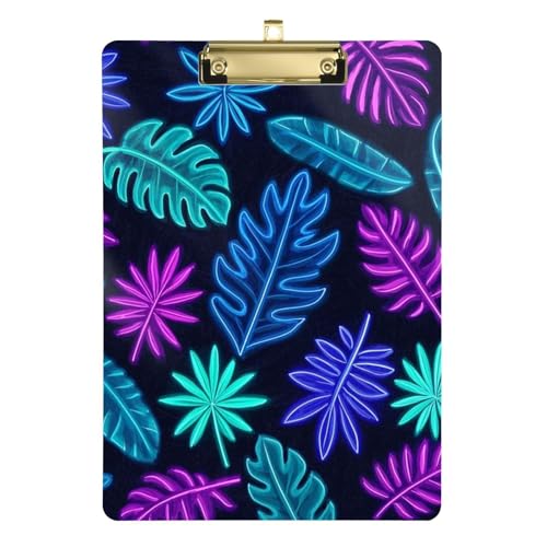 Klemmbrett, bunt, fluoreszierend, neonfarben, tropische Blätter, A4, Klemmbrett, Ordner, Stilltasche, Klemmbrett, transparent, für Hausaufgaben, Kindertabla, Para, Escribir, Größe 22,9 x 30,5 cm Klemmbrett, bunt, fluoreszierend, neonfarben, tropische Blätter, A4, Klemmbrett, Ordner, Stilltasche, Klemmbrett, transparent, für Hausaufgaben, Kindertabla, Para, Escribir, Größe 22,9 x 30,5 cm von Amooorous