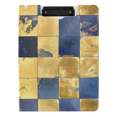 Klemmbrett, faltbar, Blau und Gold, kariertes Muster, A4, Klemmbrett, Folio-Ordner für die Schule Klemmbrett, faltbar, Blau und Gold, kariertes Muster, A4, Klemmbrett, Folio-Ordner für die Schule von Amooorous