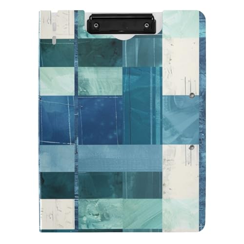 Klemmbrett, faltbar, quadratisch, geometrisch, kariert, gestreift, Stickerei, Rotkehlchen, Blau, A4-Klemmbrett mit Padfolio für die Schule Klemmbrett, faltbar, quadratisch, geometrisch, kariert, gestreift, Stickerei, Rotkehlchen, Blau, A4-Klemmbrett mit Padfolio für die Schule von Amooorous