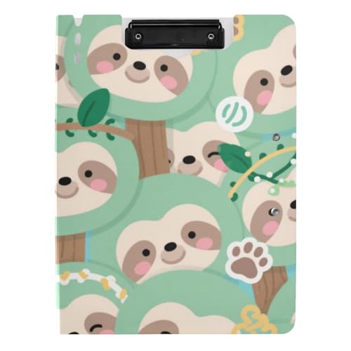 Klemmbrett Cartoon Cute Faultier Grün A4 Klemmbrett Clipfolio für Stillen Klemmbrett Cartoon Cute Faultier Grün A4 Klemmbrett Clipfolio für Stillen von Amooorous