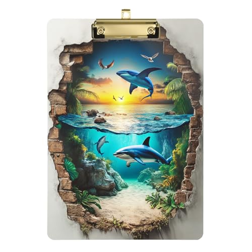 Klemmbrett mit 3D-Loch, weiße Wand, Ozean, Tier, Fisch, Meer, A4, Klemmbrett, Damen, Bild, Klemmbrett, wasserdicht, für legale Frauen, Basketball-Trainer, Tabla para escribir con Clip, Größe 22,9 x Klemmbrett mit 3D-Loch, weiße Wand, Ozean, Tier, Fisch, Meer, A4, Klemmbrett, Damen, Bild, Klemmbrett, wasserdicht, für legale Frauen, Basketball-Trainer, Tabla para escribir con Clip, Größe 22,9 x von Amooorous