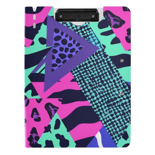 Klemmbrett mit Aufbewahrung, Leopardenmuster, Dreiecke, Streifen, Punkte, A4-Klemmbrett mit Padfolio für Büro Klemmbrett mit Aufbewahrung, Leopardenmuster, Dreiecke, Streifen, Punkte, A4-Klemmbrett mit Padfolio für Büro von Amooorous