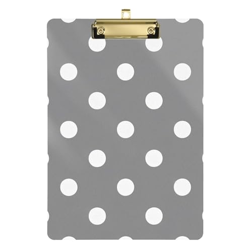 Klemmbrett mit Cartoon-Punkten, A4, schlankes Metall-Klemmbrett, Standard-Loch, für Lehrer im ersten Jahr, für Lehrer, Tabla para escribir Größe 22,9 x 30,5 cm, Grau Klemmbrett mit Cartoon-Punkten, A4, schlankes Metall-Klemmbrett, Standard-Loch, für Lehrer im ersten Jahr, für Lehrer, Tabla para escribir Größe 22,9 x 30,5 cm, Grau von Amooorous