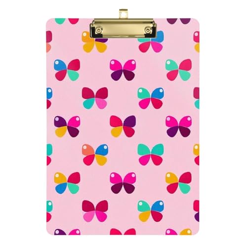 Klemmbrett mit Cartoon-Schmetterling, Punkte, Schleife, Rosa, A4, Hardware-Klemmbrett, Standardloch für Softball-Trainer, Klemmbrett, Lehrer, Tabla, Para, Escribir, Größe 22,9 x 30,5 cm Klemmbrett mit Cartoon-Schmetterling, Punkte, Schleife, Rosa, A4, Hardware-Klemmbrett, Standardloch für Softball-Trainer, Klemmbrett, Lehrer, Tabla, Para, Escribir, Größe 22,9 x 30,5 cm von Amooorous
