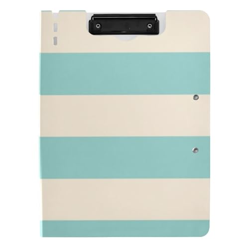 Klemmbrett mit Mappe, Türkis, Beige, gestreift, A4, Klemmbrett, Padfolio für die Schule Klemmbrett mit Mappe, Türkis, Beige, gestreift, A4, Klemmbrett, Padfolio für die Schule von Amooorous