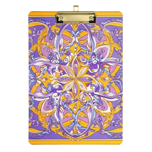Klemmbrett mit Retro-Blumenmuster, A4, für Krankenschwestern, Standard-Loch, für Krankenpfleger, Studenten, Handel, Quest, Tabla para escribir Größe 22,9 x 30,5 cm, Violett und Gelb Klemmbrett mit Retro-Blumenmuster, A4, für Krankenschwestern, Standard-Loch, für Krankenpfleger, Studenten, Handel, Quest, Tabla para escribir Größe 22,9 x 30,5 cm, Violett und Gelb von Amooorous