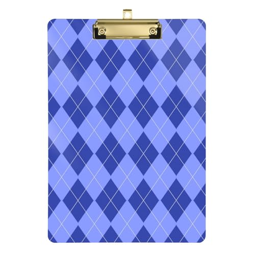 Klemmbrett mit Schachbrettmuster, für den Schreibtisch, Standardloch für Klassenzimmer der 5. Klasse, für Lehrer, Größe 22,9 x 30,5 cm, Blau und Weiß von Amooorous