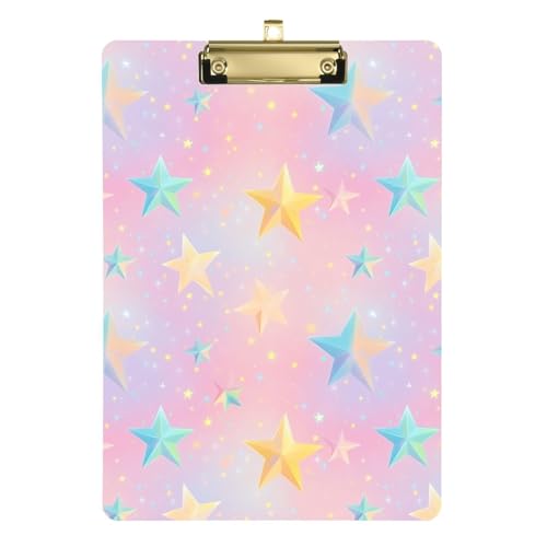 Klemmbrett mit Sternen, A4, wasserdicht, für Lehrer, Portfolio, Klemmbrett, Tabla para escribir Größe 22,9 x 30,5 cm von Amooorous
