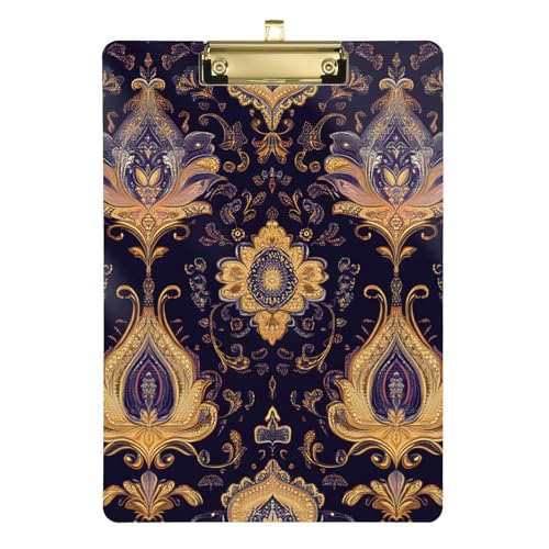 Klemmbrett mit Vintage-Blumenmuster, Dunkelviolett und Gold, A4, Service-Tech-Klemmbrett, Kunst-Display, Standard-Loch, für Lehrer, Muss Haves Tablas para escribir Größe 22,9 x 30,5 cm Klemmbrett mit Vintage-Blumenmuster, Dunkelviolett und Gold, A4, Service-Tech-Klemmbrett, Kunst-Display, Standard-Loch, für Lehrer, Muss Haves Tablas para escribir Größe 22,9 x 30,5 cm von Amooorous