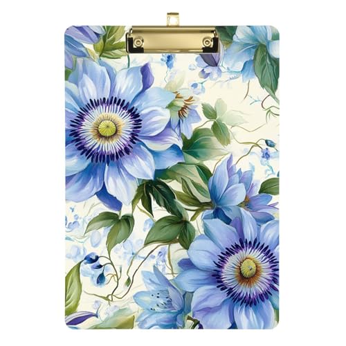 Klemmbrett mit blauen Frühlingsblumen, A4, Dental-Klemmbrett, bedruckt, wasserdicht, für Lehrer, Krankenpflege, Größe 22,9 x 30,5 cm Klemmbrett mit blauen Frühlingsblumen, A4, Dental-Klemmbrett, bedruckt, wasserdicht, für Lehrer, Krankenpflege, Größe 22,9 x 30,5 cm von Amooorous
