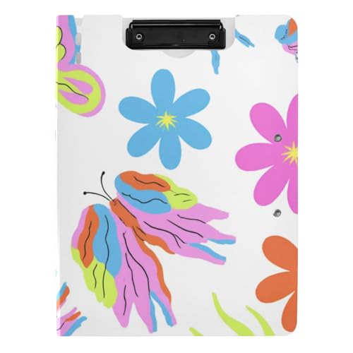 Klemmbrett mit buntem Blumenmuster, A4, für Büro von Amooorous