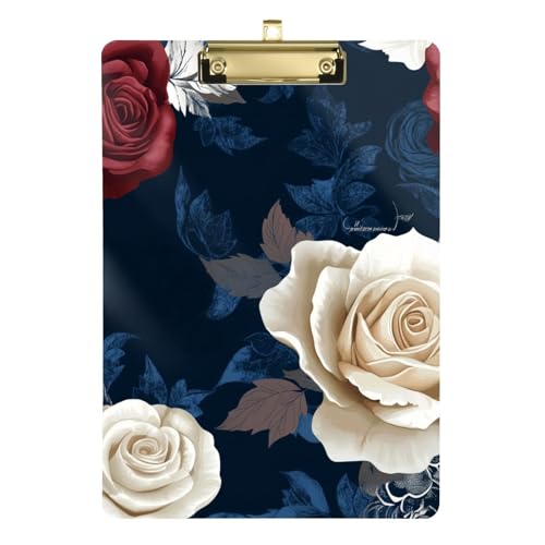 Klemmbrett mit rot-weißen Vintage-Rosen-Blumen, A4, geschlossenes Klemmbrett, wasserdicht, für Lehrer im ersten Jahr, Muss Haves Tablas para escribir Größe 22,9 x 30,5 cm Klemmbrett mit rot-weißen Vintage-Rosen-Blumen, A4, geschlossenes Klemmbrett, wasserdicht, für Lehrer im ersten Jahr, Muss Haves Tablas para escribir Größe 22,9 x 30,5 cm von Amooorous