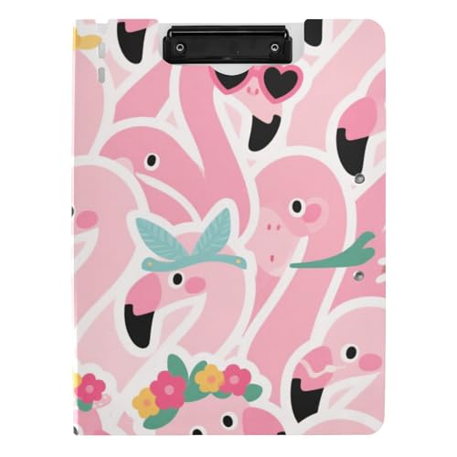 Klemmbretter, faltbar, Cartoon-Design, niedlicher Flamingo, A4, zum Stillen, Pink Klemmbretter, faltbar, Cartoon-Design, niedlicher Flamingo, A4, zum Stillen, Pink von Amooorous