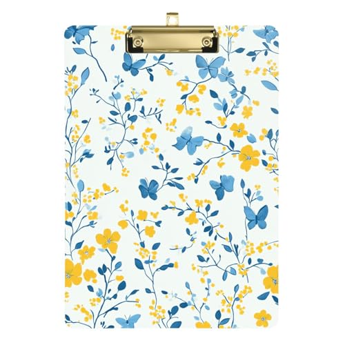 Klemmbretter mit mehreren kleinen Blumen, Schmetterlingen, Gelb und Hellblau, A4, für Klassenzimmer, Sprache, Pathologen, Klemmbrett, Standardloch für personalisierte Klemmbretter für Lehrer, Tabla Klemmbretter mit mehreren kleinen Blumen, Schmetterlingen, Gelb und Hellblau, A4, für Klassenzimmer, Sprache, Pathologen, Klemmbrett, Standardloch für personalisierte Klemmbretter für Lehrer, Tabla von Amooorous