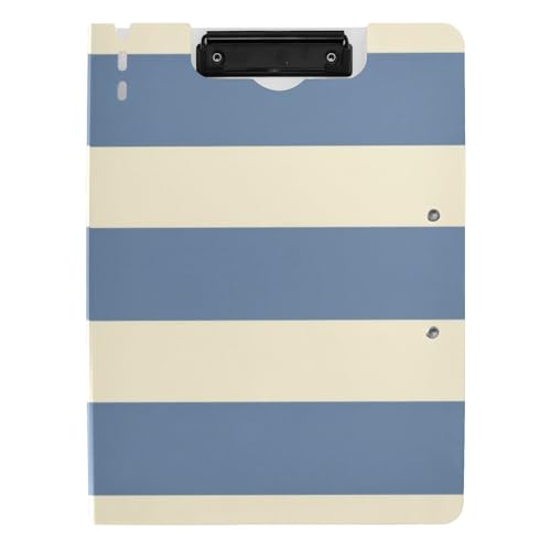 Klemmbrettmappe, Stahl, blau / beige, gestreift, A4, Klemmbrett, Padfolio für Büro Klemmbrettmappe, Stahl, blau / beige, gestreift, A4, Klemmbrett, Padfolio für Büro von Amooorous