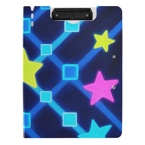 Klemmbrettmappe fluoreszierend blau-gelbe Sterne A4 Klemmbrett mit Ordner für die Krankenpflege Klemmbrettmappe fluoreszierend blau-gelbe Sterne A4 Klemmbrett mit Ordner für die Krankenpflege von Amooorous