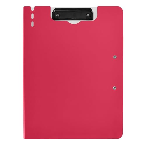 Klemmbrettmappe mit Aufbewahrung, leuchtend rot, einfarbig, A4, Klemmbrett, Folio für Büro von Amooorous